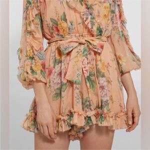 Zimmermann Zinnia floral silk georgette playsuit size 0